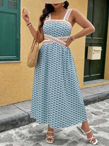 Breezaya 大码细肩带休闲长裙，适合春夏季假期 - 彩色 - 查看 5