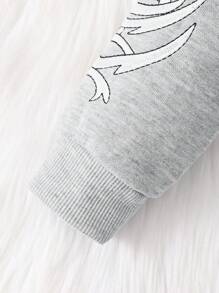 2pcs Set Baby Boys Letter Embroidery Hoodie Sweatshirt Jacket & Pants Outfit, Soft & Comfortable, Casual Style, Suitable For Autumn/Winter Outdoor Activities, Daily Life, Vacation