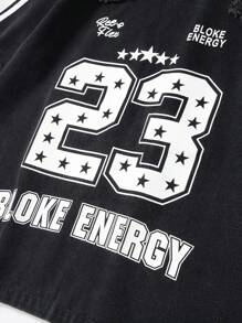 ROMWE MEN Prep 男士牛仔休闲上衣，时尚，适合夏季 - 黑色 - 查看 6