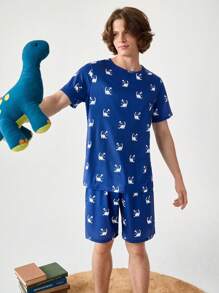 NotGurli Conjunto de ropa informal de hombre con camiseta de manga corta y cuello redondo, y pantalones cortos