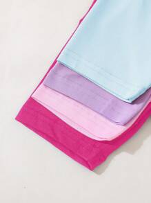 4pcs Baby Girls' Cute Cat Print Casual Comfortable Stretch Shorts, Versatile Daily Wear, Summer - Multicolor - View 5