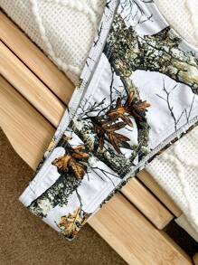 Swim Vcay 3 件套多色印花三角形吊带上衣、圆领罩衫和比基尼套装、女士沙滩装 - 彩色 - 查看 4