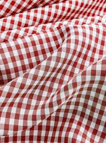 Elamini 性感露背蝴蝶结格子女式背心，法式风格，甜美火辣，无袖修身背心，春夏 - 彩色 - 查看 3