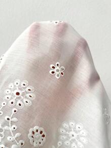Chiquease Shorts casuales con bordado blanco, minimalistas y de moda, aptos para el verano - Blanco - Ver 7