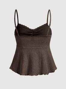 SHEIN MOD 简单时尚的褶皱胸围、弧形 A 字形、后褶背心，适合夏季