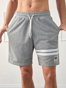 RueChic Men Striped And Patched Regular Short