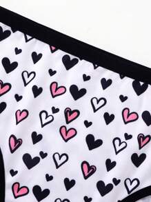 Set de 5 pantis suaves y cómodos para adolescentes con diseños de lazos, corazones y letras