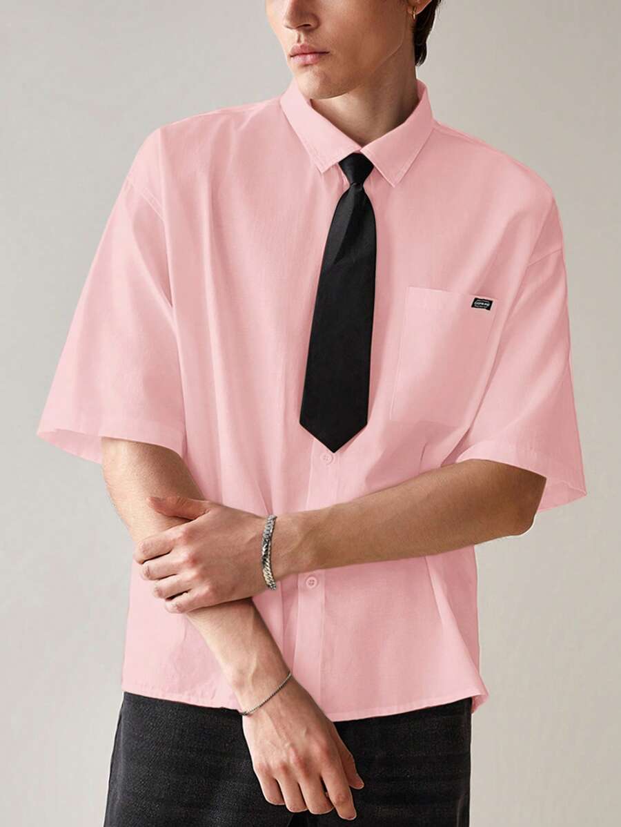 SWAVVY 男士休闲百搭纯色衬衫