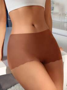 SHEIN 女士无缝纯色平角内裤，舒适百搭，适合夏季 - 藕粉色 - 查看 3