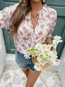 SHEIN Frenchy 女士简约时尚衬衫，适合夏季 - 彩色 - 查看 5