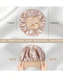 2 piezas Gorro de seda para dormir, gorros de satén, gorro de dormir de banda elástica suave de seda, envoltura de cabello de seda para cabello rizado (negro y dorado) - Decoración del hogar y el baño, gorro de verano para el cabello