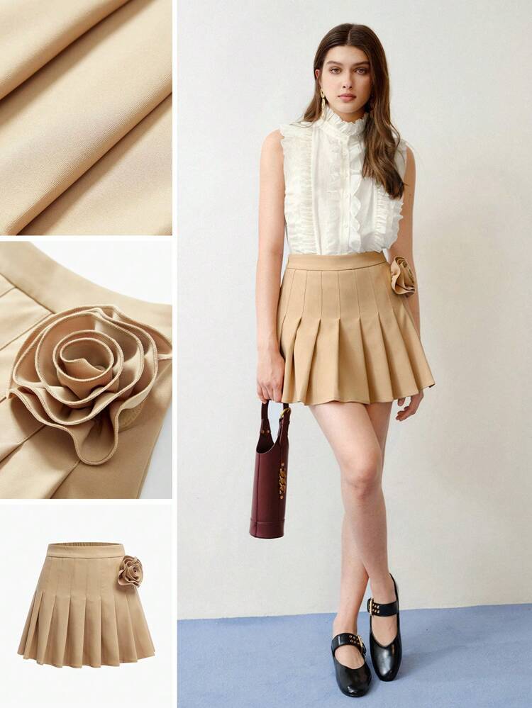 MOTF STUDIO STEREO FLORAL PLEATED SKIRT,SPRING/SUMMER