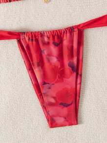 Women's Summer Beach Tie-Dye Sexy Bikini Set (Random Print) Red Bikini Set - Multicolor - View 4