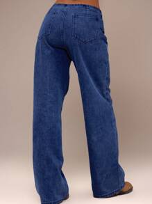 MUSERA Jeans de cintura baja y pierna recta