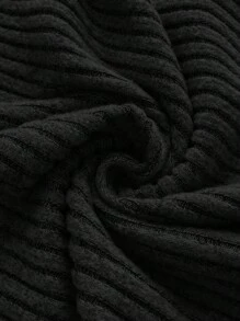 SHEIN Đầm bầu cổ vuông tay ngắn màu trơn thường ngày, thích hợp cho mùa hè - màu đen - Xem 6