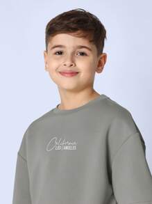 SUMWON Ensemble de survêtement de luxe deux pièces surdimensionné de Californie, Los Angeles. Portez ce survêtement décontracté, sportif et actif pour l'automne, l'hiver et les vacances. Ensemble coordonné douillet et doux. - Gris foncé - Voir 5