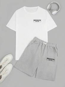 RueChic Men Cottonline Letter Printed Regular T-Shirt Set - White - View 2