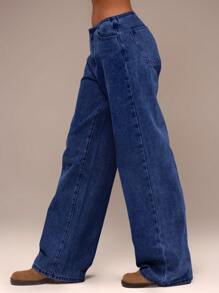 MUSERA Jeans de cintura baja y pierna recta