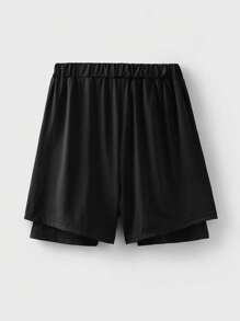 JNSQ Short de sport professionnel pour l'extérieur, retour à l'école. Ensemble de shorts de course pour enfants avec taille élastique et impression réfléchissante 3M