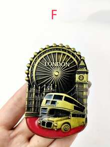 1/2 件手工复古金属冰箱贴 - 全球地标收藏家套装（巴黎埃菲尔铁塔/迪拜塔/荷兰风车）带开瓶器，独特的旅行纪念品和家居装饰礼物，适合生日/婚礼/乔迁 - 彩色 - 查看 15