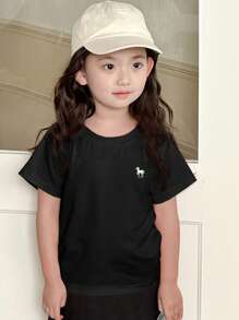 Dazy Kids 女童秋季圆领针织图案刺绣T恤 - 彩色 - 查看 3