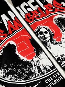 Manfinity EMRG Camisa de manga corta casual de hombre con impresión de letra de ángel