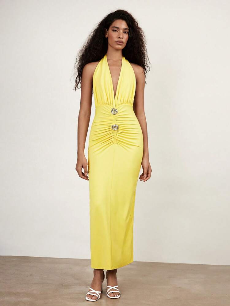 SHEIN Maija 2025 Spring/Summer New Casual Fashion Resort Comfortable Long Dress For Women