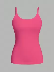 SHEIN EZwear 4pcs Casual Minimalist Skinny Strap Women Tank Top, Suitable For Summer Back To School - Multicolor - View 8