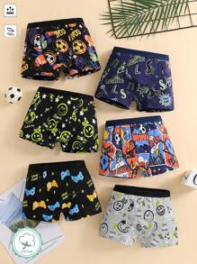 6 件装 Tween Boy 彩色视频游戏和印花棉质平角内裤