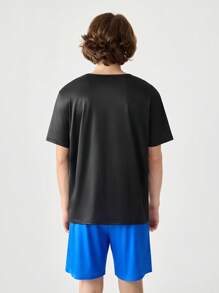 Happy Jammies Męski zestaw piżamowy z nadrukiem dinozaura, okrągłym dekoltem i krótkim rękawem, koszulką i spodenkami - Wielokolorowe - Zobacz 2