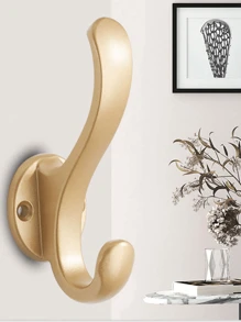 SHEIN Minimalist Single Coat Hook, Simple Wall Mounted Hooks For Entryway, Closet, Bedroom, Bathroom, Gold Color Clothes Hanger Hook Home Room Decor Organization And Storage