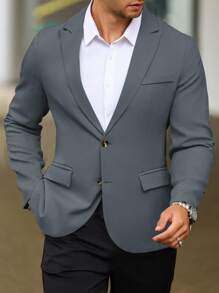 Manfinity Mode 男士商务休闲正式旅行翻领西装外套