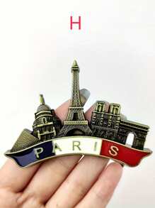 1/2 件手工复古金属冰箱贴 - 全球地标收藏家套装（巴黎埃菲尔铁塔/迪拜塔/荷兰风车）带开瓶器，独特的旅行纪念品和家居装饰礼物，适合生日/婚礼/乔迁 - 彩色 - 查看 16