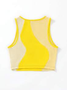 SHEIN Unity Color Block Contrast Binding Tank Top Graphic Tees Women Tops - Multicolor - View 2