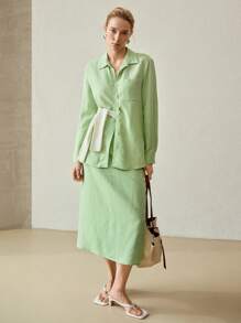 MOTF PREMIUM LEINEN SCHRÄGTASCHEN-ROCK