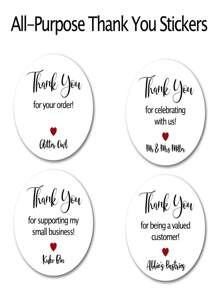 Personalized Thank You Stickers - Set Of 324 Custom Thank You For Your Order Stickers, Self Adhesive Flat Sheet 1.5 Inch Round Labels For Small Business Packaging - Multicolor - View 3