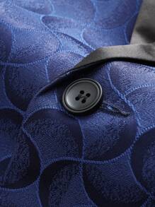 Manfinity AFTRDRK Men's Suit Set Including Long Sleeve Jacket And Pants, Minimalist And Fashionable, Suitable For Summer - Navy Blue - View 3