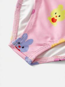 SHEIN Bộ đồ thể dục tay ngắn màu hồng cho bé gái, bộ đồ liền thân thi đấu thể thao cho trường học mùa Phục sinh hình chú thỏ dễ thương, bộ đồ liền thân khiêu vũ, làm quà tặng - Nhiều màu - Xem 4