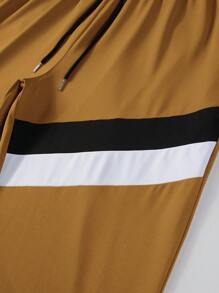 Manfinity Homme Men's Striped Round Neck Short Sleeve T-Shirt And Pants Casual 2 Pieces Set Men 2 Pieces Outfit - Multicolor - View 4