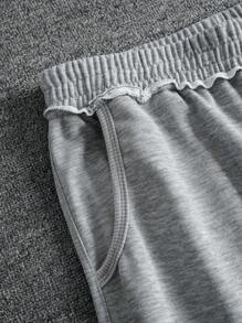 SHEIN Manfinity Dauomo Hoodies And Wide Leg Plain Casual Pants For Men, Fall - Grey - View 6