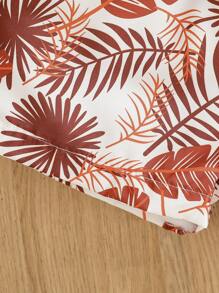 SHEIN 2pcs/Set Young Girls Solid Color Sleeveless Round Neck Top And Shorts Set - Khaki - View 5