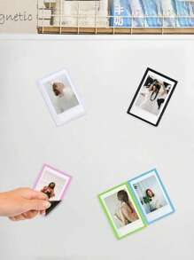 SHEIN 5pcs 2x3 Magnetic Photo Frame Refrigerator For Mini Instant Film, Magnet Picture Frames For Fridge Small Picture Holder For 8.6cmx5.4cm Picture