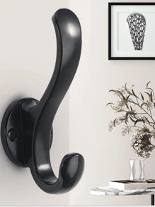 Minimalist Single Coat Hook, Simple Wall Mounted Hooks For Entryway, Closet, Bedroom, Bathroom, Gold Color Clothes Hanger Hook Home Room Decor Organization And Storage - Dark Grey - View 12