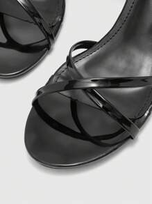 CUCCOO BIZCHIC Black Wedge Heel Round Toe Open Toe Comfort Slide Sandals - Black - View 7