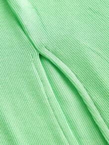 FLOW X Designer Mint Green Contrast Spaghetti Straps And Tape Bodycon Midi Prom Dress Spring And Summer, Concert Outfit - Mint Green - View 8