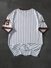 Manfinity Sporsity Plus Size Men's Oversized Casual Graphic Print Loose Fit T-Shirt, Athletic Style