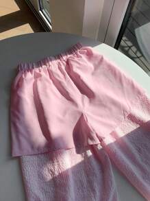 Comfortcana 粉色条纹蝴蝶结印花系带上衣和长裤套装 - 粉色 - 查看 6