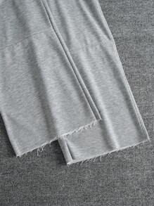 SHEIN Manfinity Dauomo Hoodies And Wide Leg Plain Casual Pants For Men, Fall - Grey - View 5