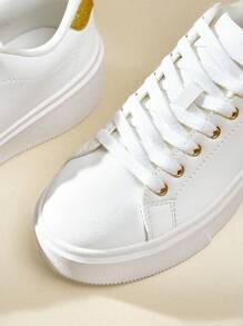 CUCCOO EASI Zapatillas casuales para mujer con suelas gruesas y cómodas - Blanco - Ver 7