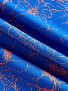 JIAN LASALA Quần nữ màu xanh dương phong cách Boho in họa tiết hoa lá, thắt nút, xoắn, thích hợp mặc đi nghỉ mát mùa hè. - Màu xanh lam - Xem 7